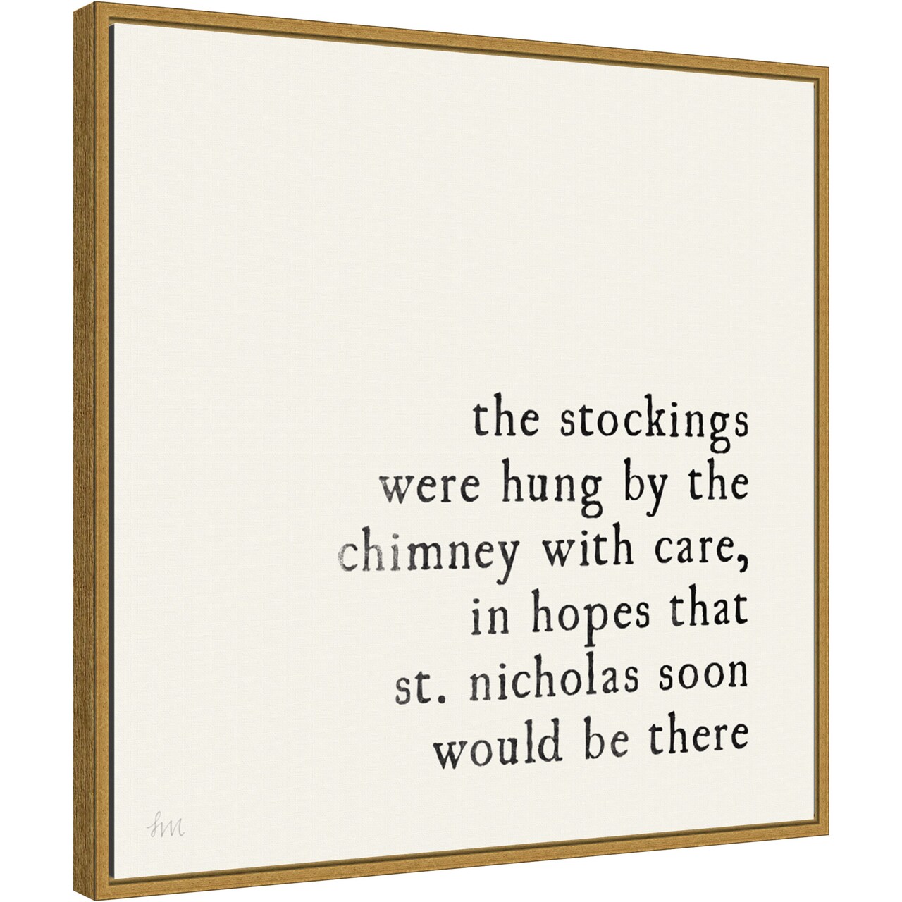 Simple Christmas II Cream by Laura Marshall Canvas Wall Art Print Framed